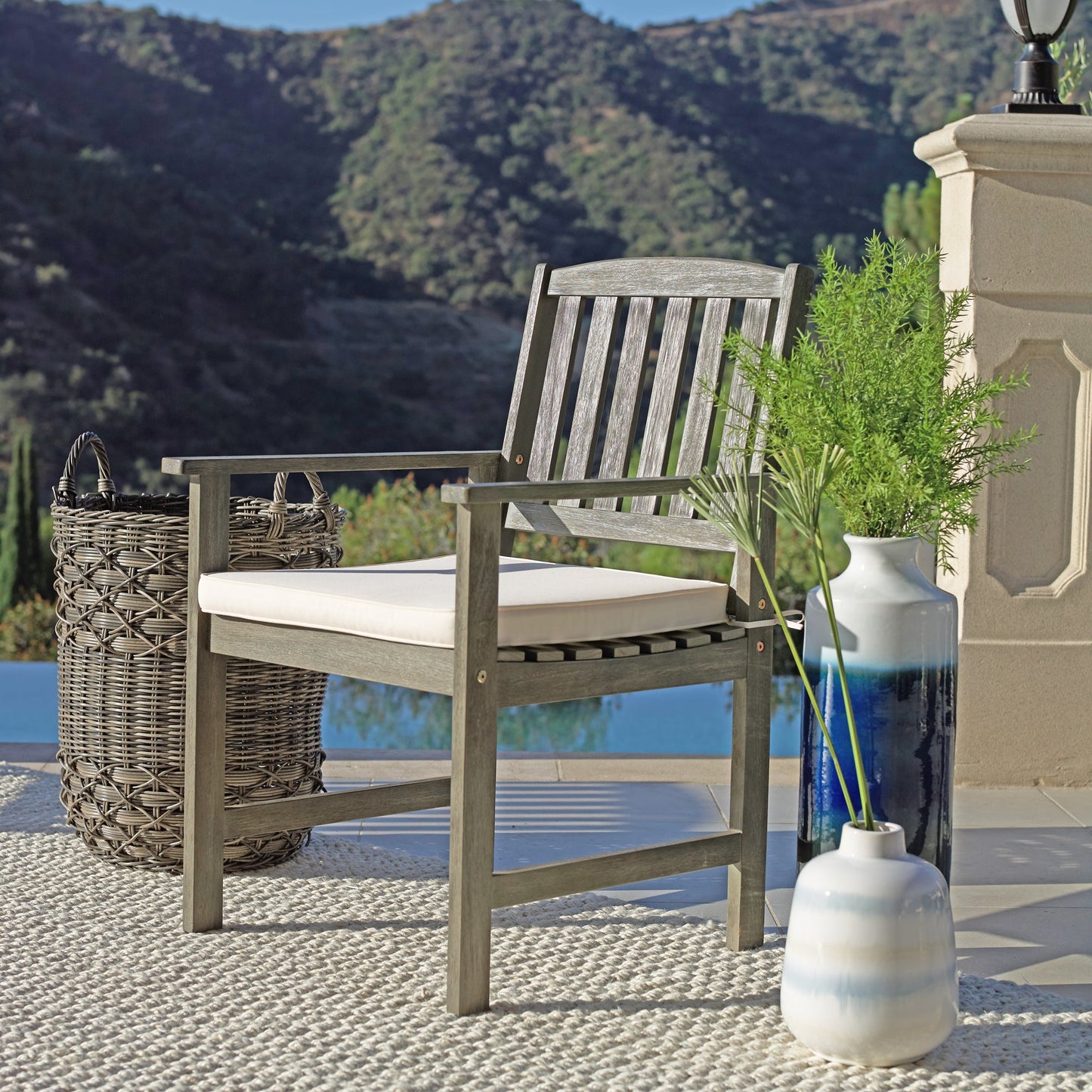 Coaster Home Furnishings Jonah 4 Piece Wood Outdoor Patio Conversation Set, Gray