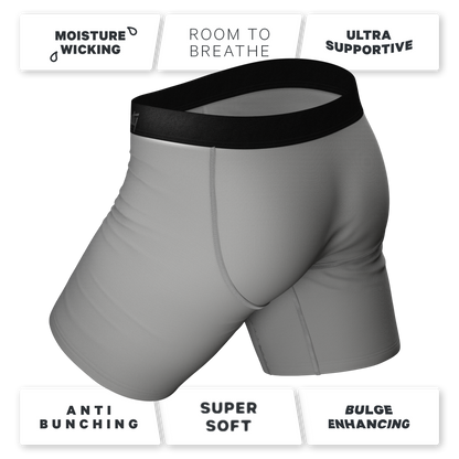 The 50 Shades | Long Leg Grey Ball Hammock® Pouch Underwear With Fly 3 Pack