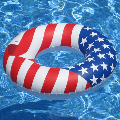 Swimline 36" Inflatable American Flag Swimming Pool and Lake Tube Float (2 Pack)