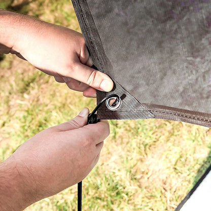 Camco 10 Foot Front Sun Block Panel Awning Screen for RV Camper Shade, Brown