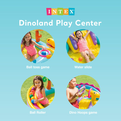 Intex 11ft x 7.5ft x 44in Dinoland Play Center Kiddie Inflatable Swimming Pool