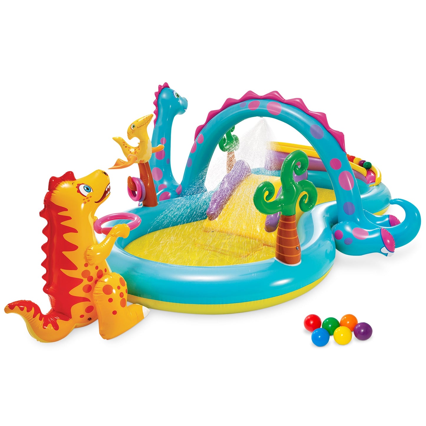 Intex 11ft x 7.5ft x 44in Dinoland Play Center Kiddie Inflatable Swimming Pool