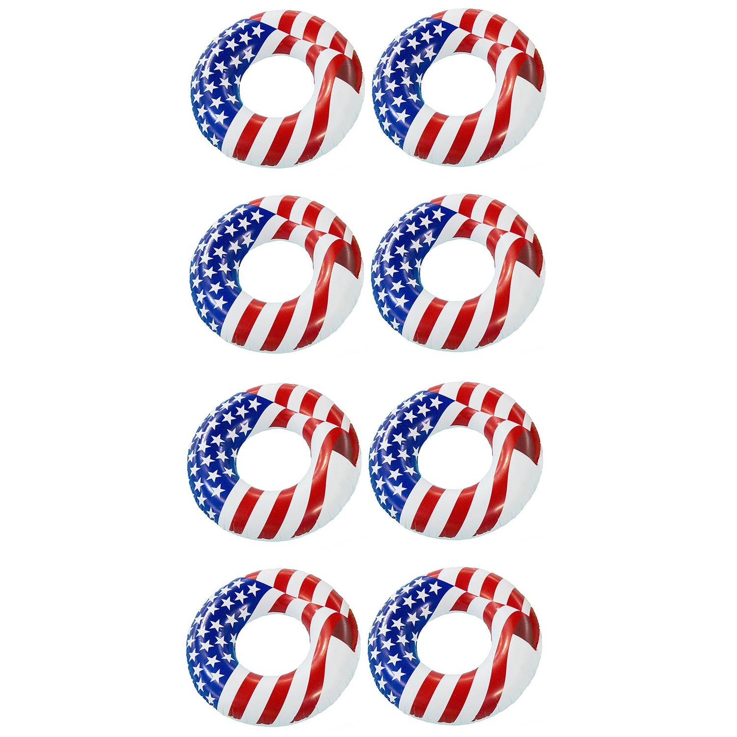 Swimline 36" Inflatable American Flag Swimming Pool and Lake Tube Float (8 Pack)