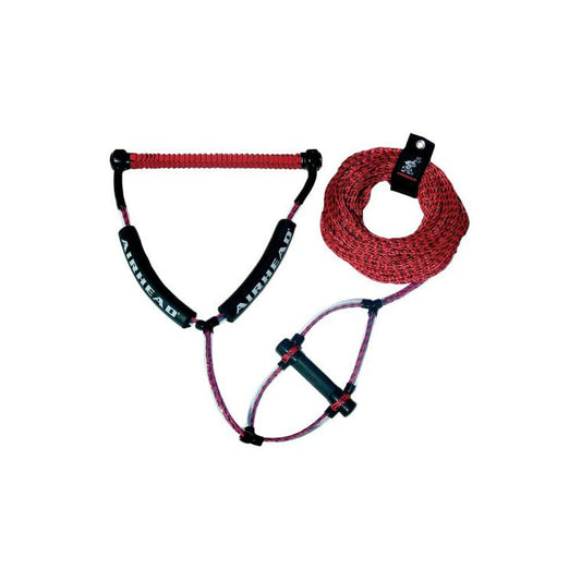 Airhead AHWR-2 Trick Handle 70 Ft 4 Section Thermal Boat Wakeboard Tow Rope, Red
