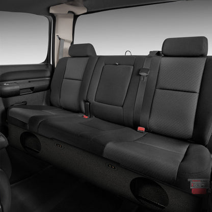 QPower GMC Chevy Crew Cab 2007-2013 Dual 12" Sub Box Enclosure w/ Bedliner Spray