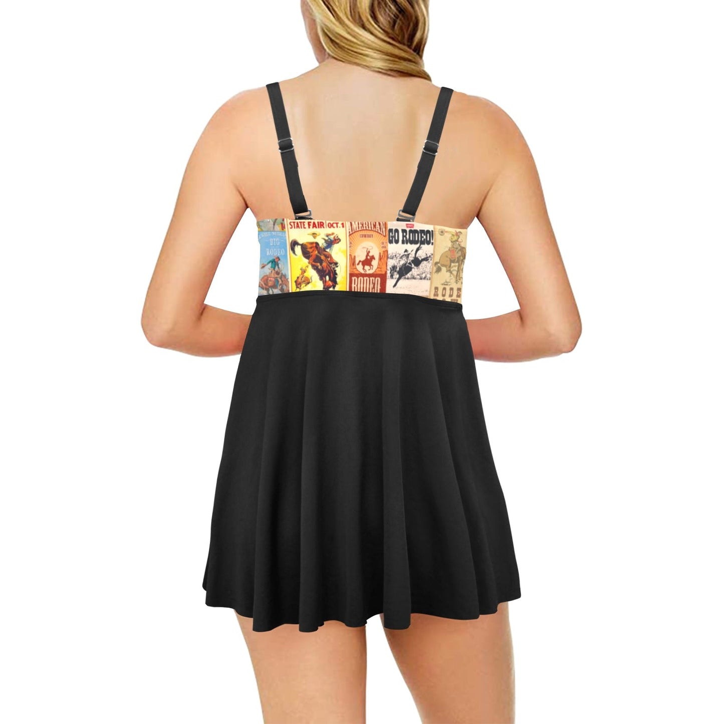 Vintage Rodeo Poster Swim Dress & Shorts Set