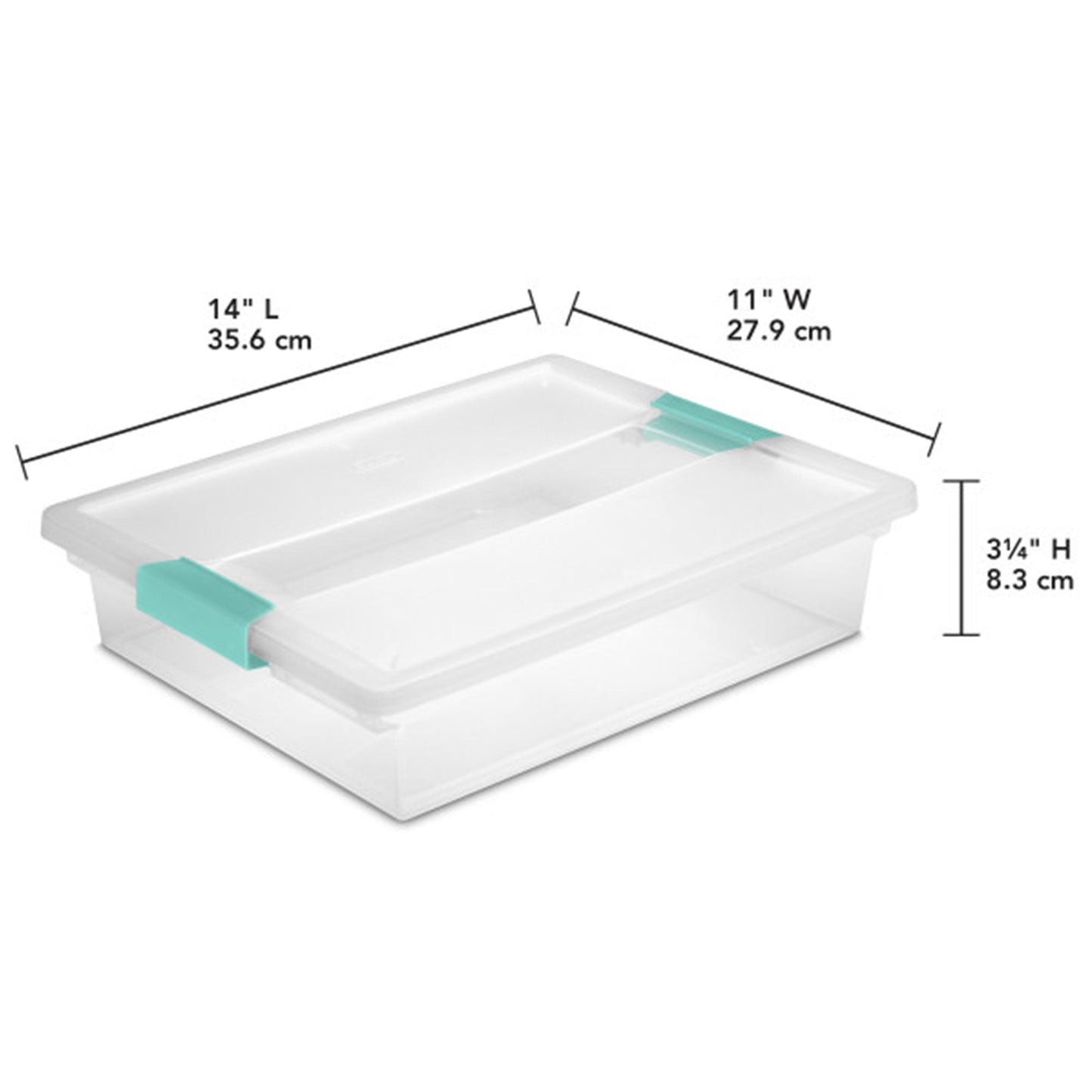 Sterilite Large Clear Plastic Stackable Storage Bin w/ Clear Latch Lid, 18 Pack