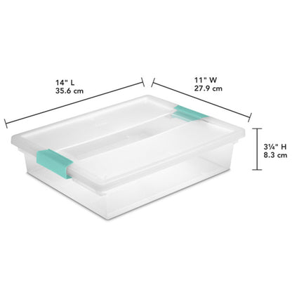 Sterilite Large Clear Plastic Stackable Storage Bin w/ Clear Latch Lid, 18 Pack