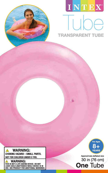 Intex Colorful Transparent Inflatable Swimming Pool Tube Raft (12-Pack)| 59260EP