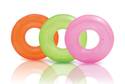 Intex Colorful Transparent Inflatable Swimming Pool Tube Raft (12-Pack)| 59260EP