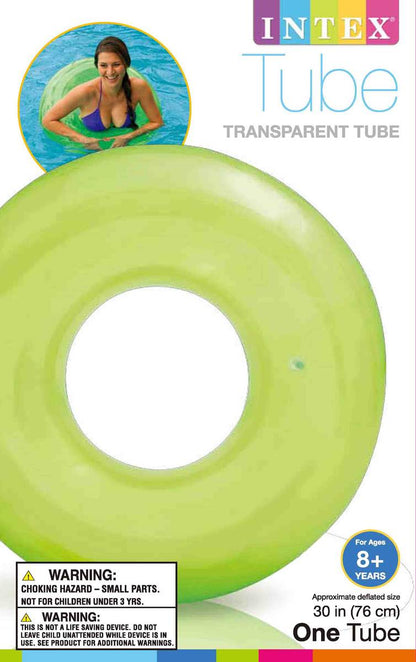 Intex Colorful Transparent Inflatable Swimming Pool Tube Raft (12-Pack)| 59260EP