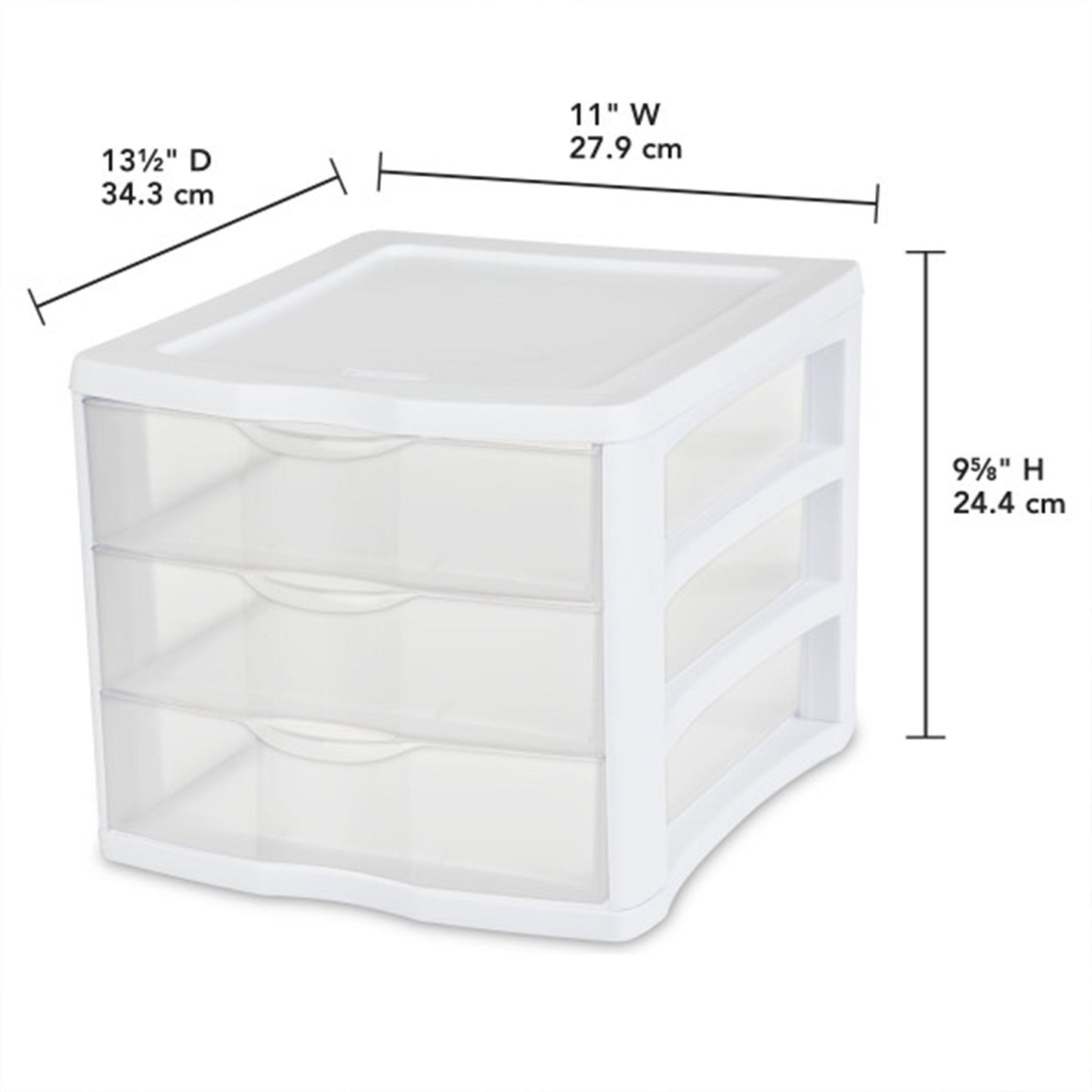 Sterilite ClearView Compact Stacking 3 Drawer Storage Organizer System, 16 Pack