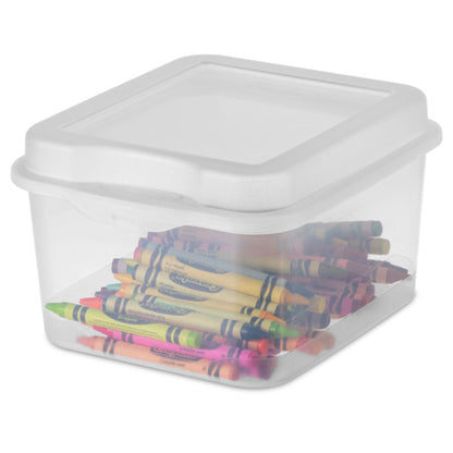 Sterilite Plastic FlipTop Hinged Storage Box Container w/ Latching Lid (12 Pack)