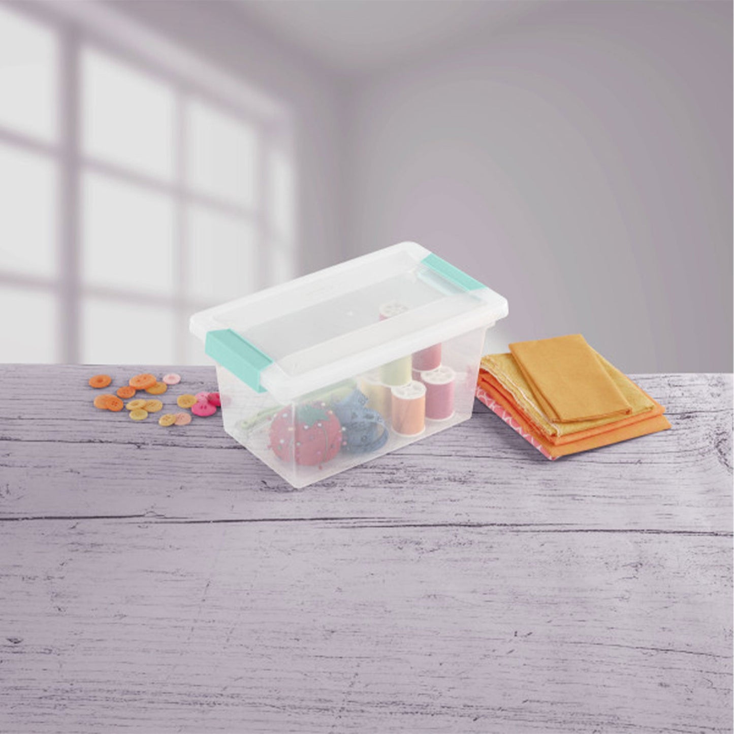 Sterilite Plastic Medium Clip Storage Box Container with Latching Lid, 12 Pack