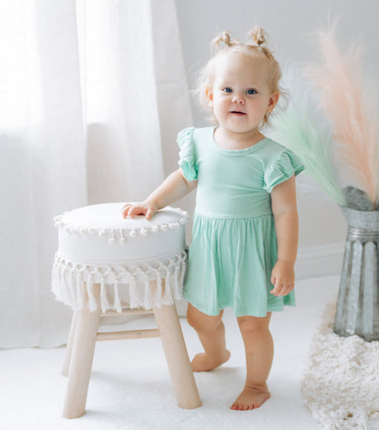 MINT RIB DREAM CAP SLEEVE BODYSUIT DRESS