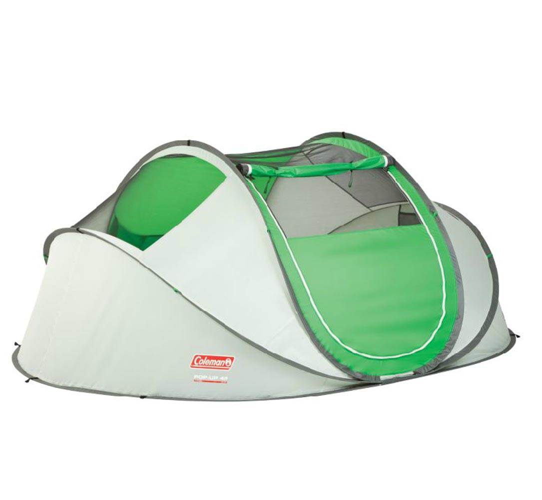 NEW! COLEMAN 4 Person Pre-Assembled Instant Pop Up Camping Tent w/ Taped Rainfly