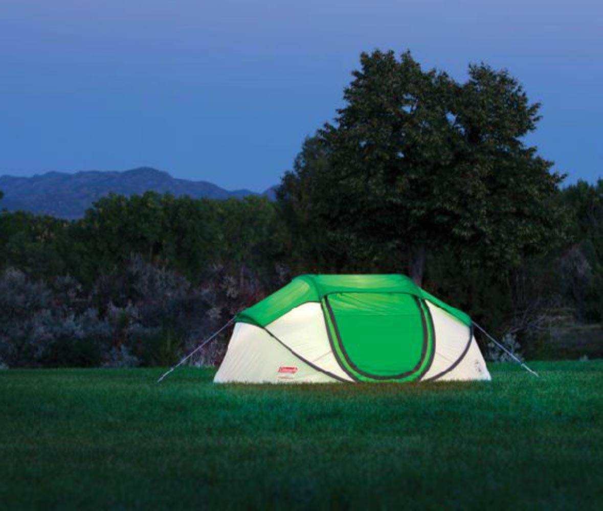NEW! COLEMAN 4 Person Pre-Assembled Instant Pop Up Camping Tent w/ Taped Rainfly