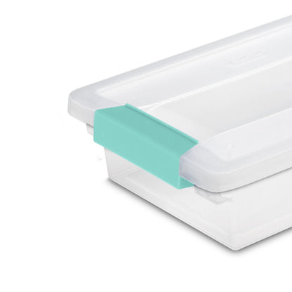 Sterilite Small Clip Box Clear Storage Tote Container with Latching Lid, 24 Pack