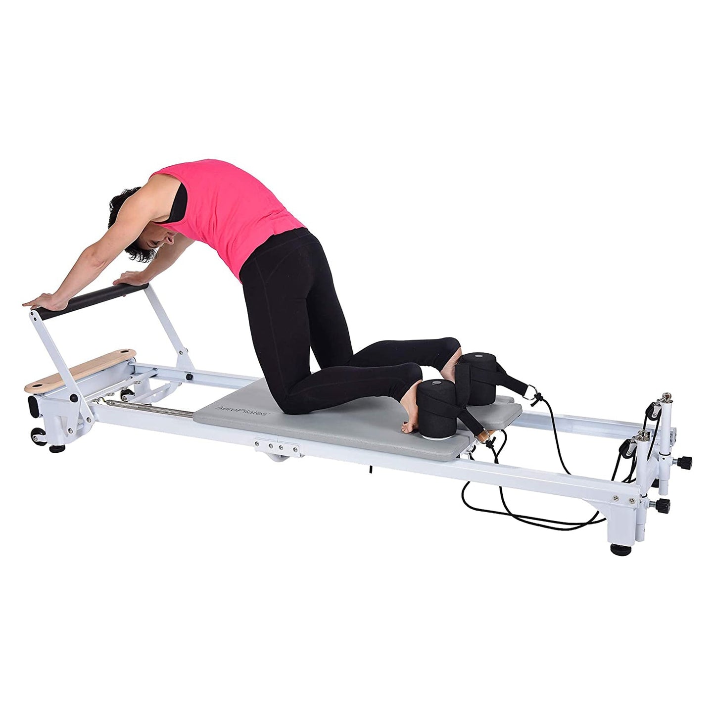 AeroPilates Precision Series Reformer Machine for Home Exercise Workouts, White