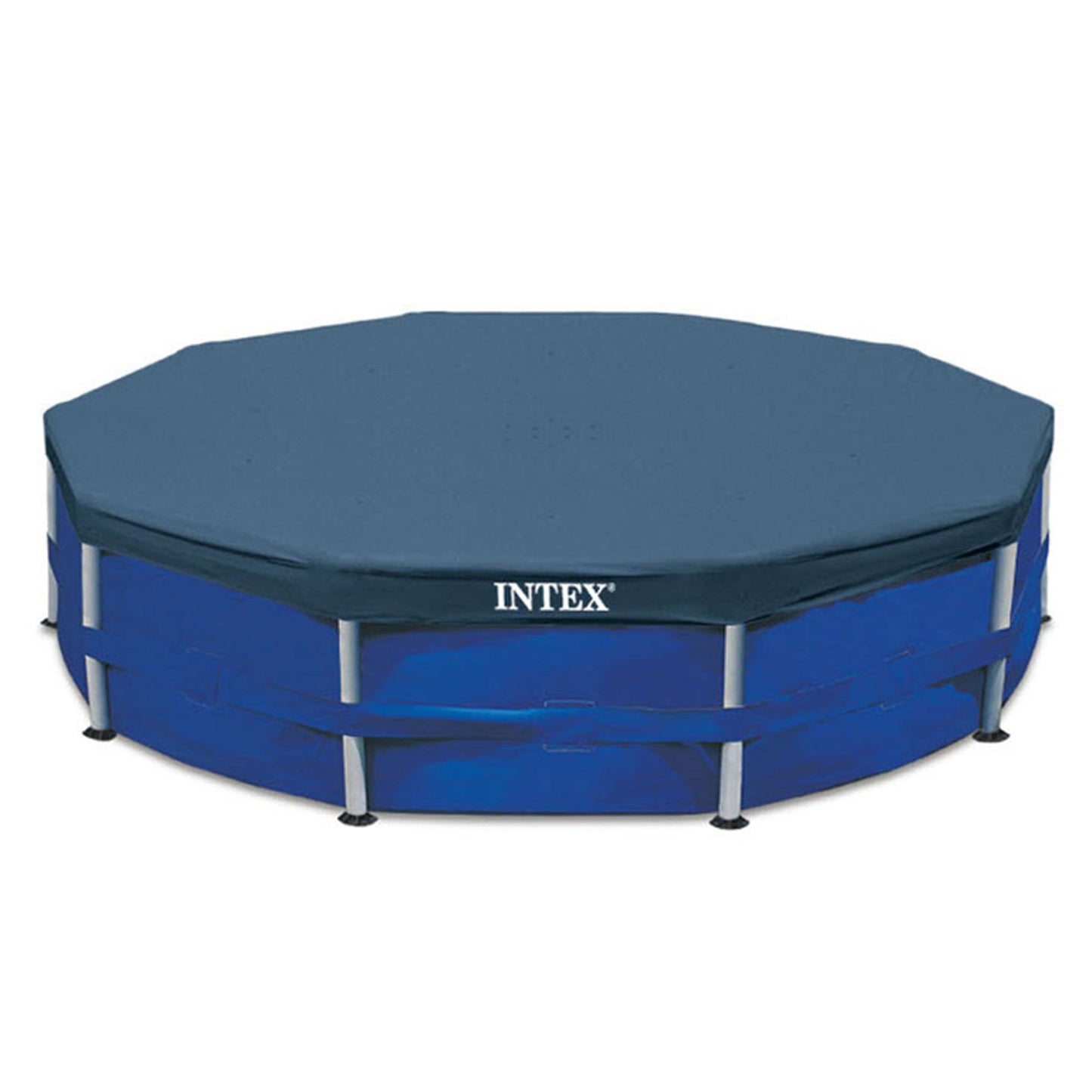 INTEX Metal Frame 10' x 30" Outdoor Swimming Pool with Filter Pump and Cover