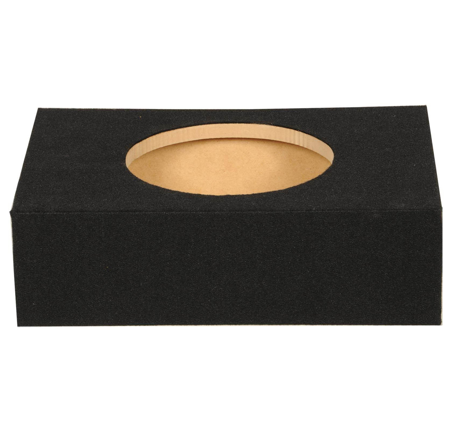 Q Power Shallow Single 12 In Sealed MDF Truck Subwoofer Enclosure Box, Charcoal