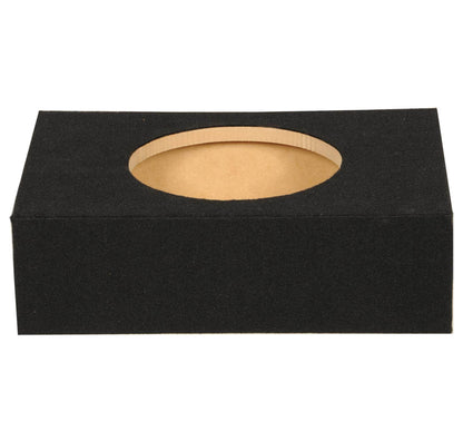 Q Power Shallow Single 12 In Sealed MDF Truck Subwoofer Enclosure Box, Charcoal
