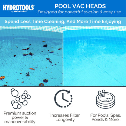 Swimline HydroTools 8110 Weighted Half Moon Pool Spa Maintenance Vacuum Head