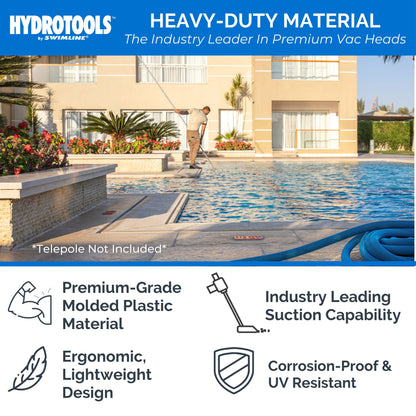 Swimline HydroTools 8110 Weighted Half Moon Pool Spa Maintenance Vacuum Head