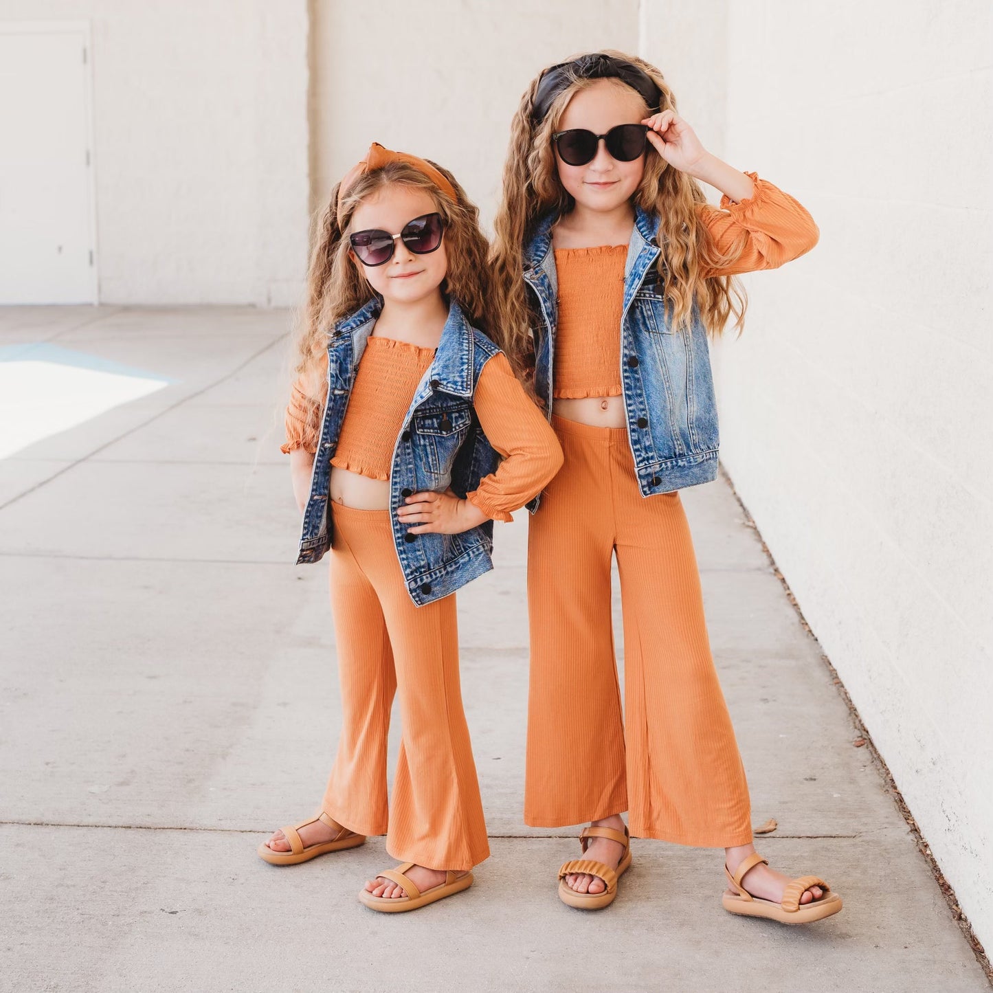 PUMPKIN RIB DREAM SMOCKED FLARE SET