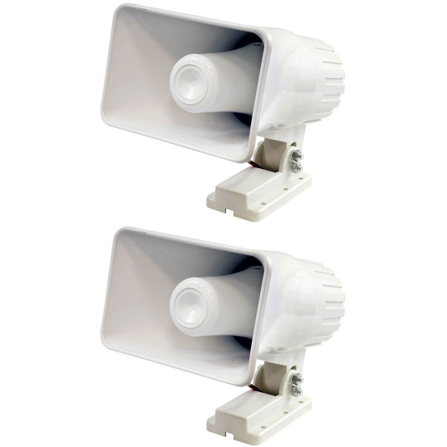 Pyle Pro 6" 50 Watts 8 Ohms Indoor and Outdoor PA Horn Speaker, White (2 Pack)
