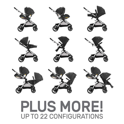 Evenflo Pivot Xpand Baby Stroller & SafeMax Infant Car Seat Travel System, Black