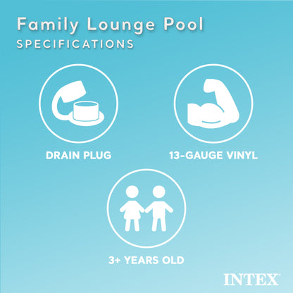 Intex Swim Center Round Inflatable Above Ground Family Lounge Outdoor Pool, Blue