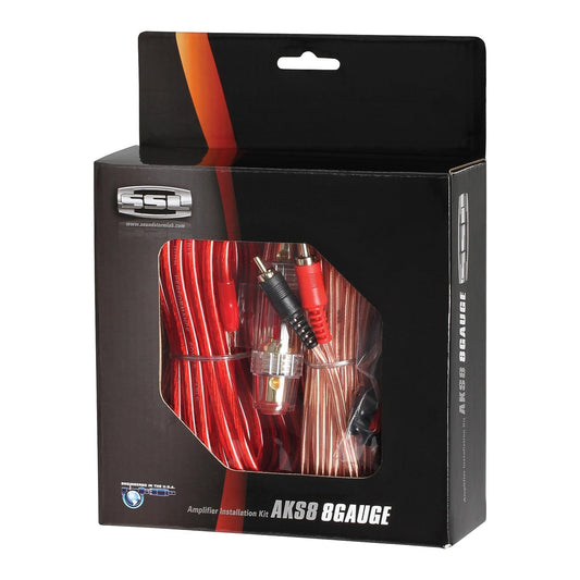 SOUNDSTORM AKS8 8 Gauge Car Amplifier Amp Complete Wiring Kit with RCA