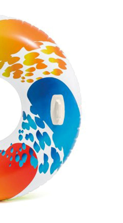 Intex Inflatable 47" Color Whirl Tube Swimming Pool Raft with Handles (2 Pack)