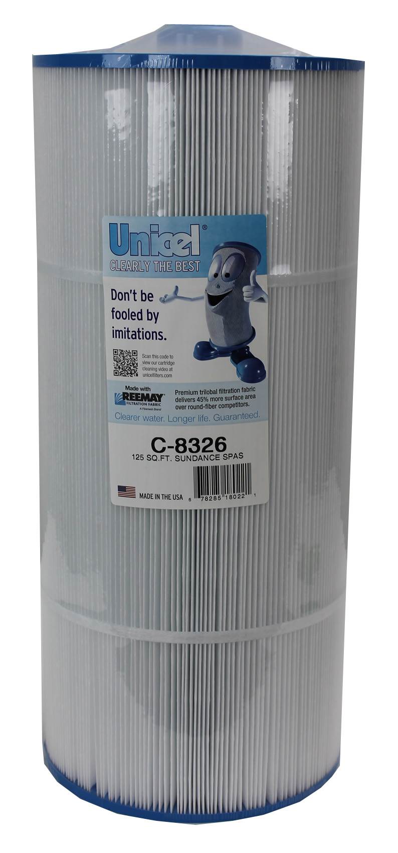 Unicel C-8326 Replacement 125 Sq Ft Hot Tub Spa Filter Cartridge, 199 Pleats