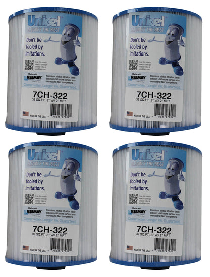 Unicel 7CH-322 Replacement 32 SqFt Filter Cartridge for Spa, 175 Pleats (4 Pack)