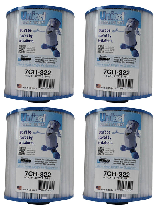 Unicel 7CH-322 Replacement 32 SqFt Filter Cartridge for Spa, 175 Pleats (4 Pack)