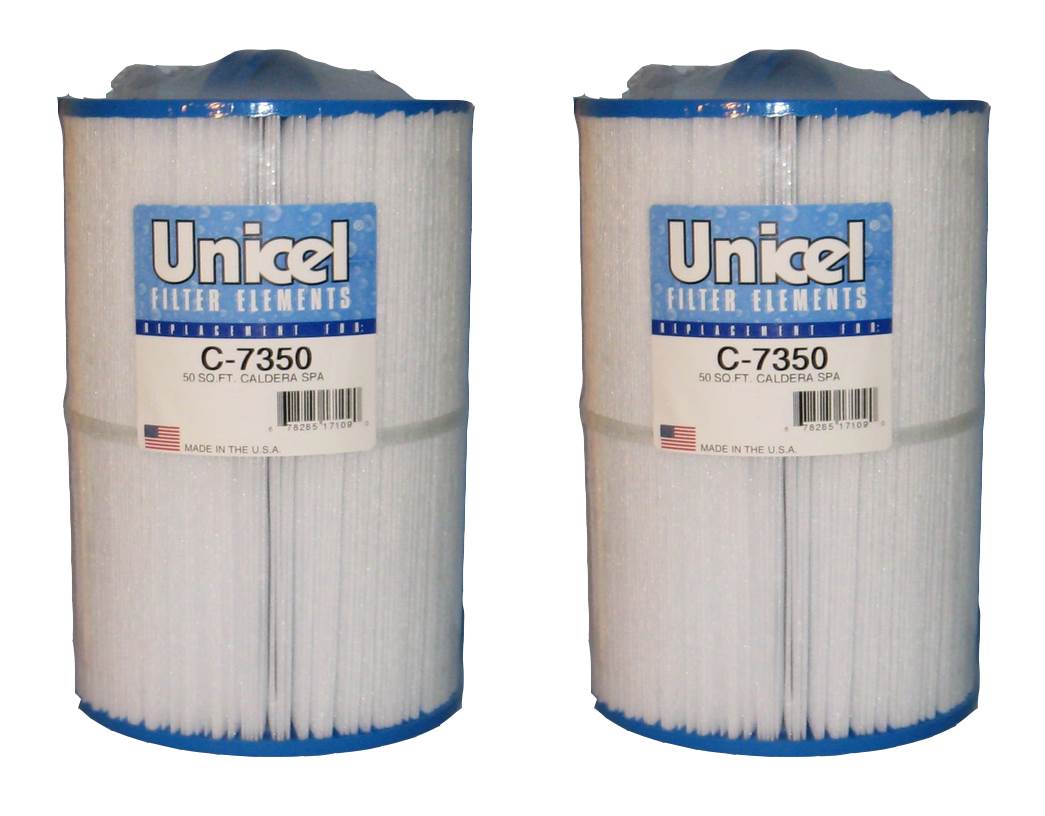 Unicel C-7350 Replacement 50 Sq Ft Spa Filter Cartridge, 200 Pleats (2 Pack)