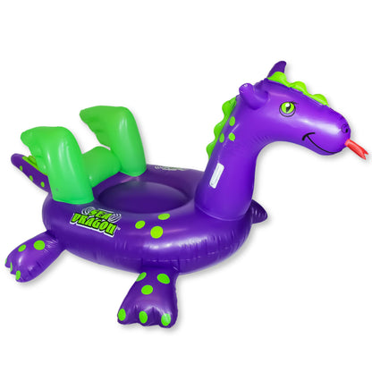 Swimline Giant 115" Inflatable Sea Dragon Ride-On Pool Float Lake Raft, Purple