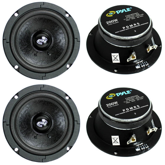 4) Pyle Pro PDMR5 5" 800W Car DJ/Home Mid Bass MidRange Speakers Drivers Audio