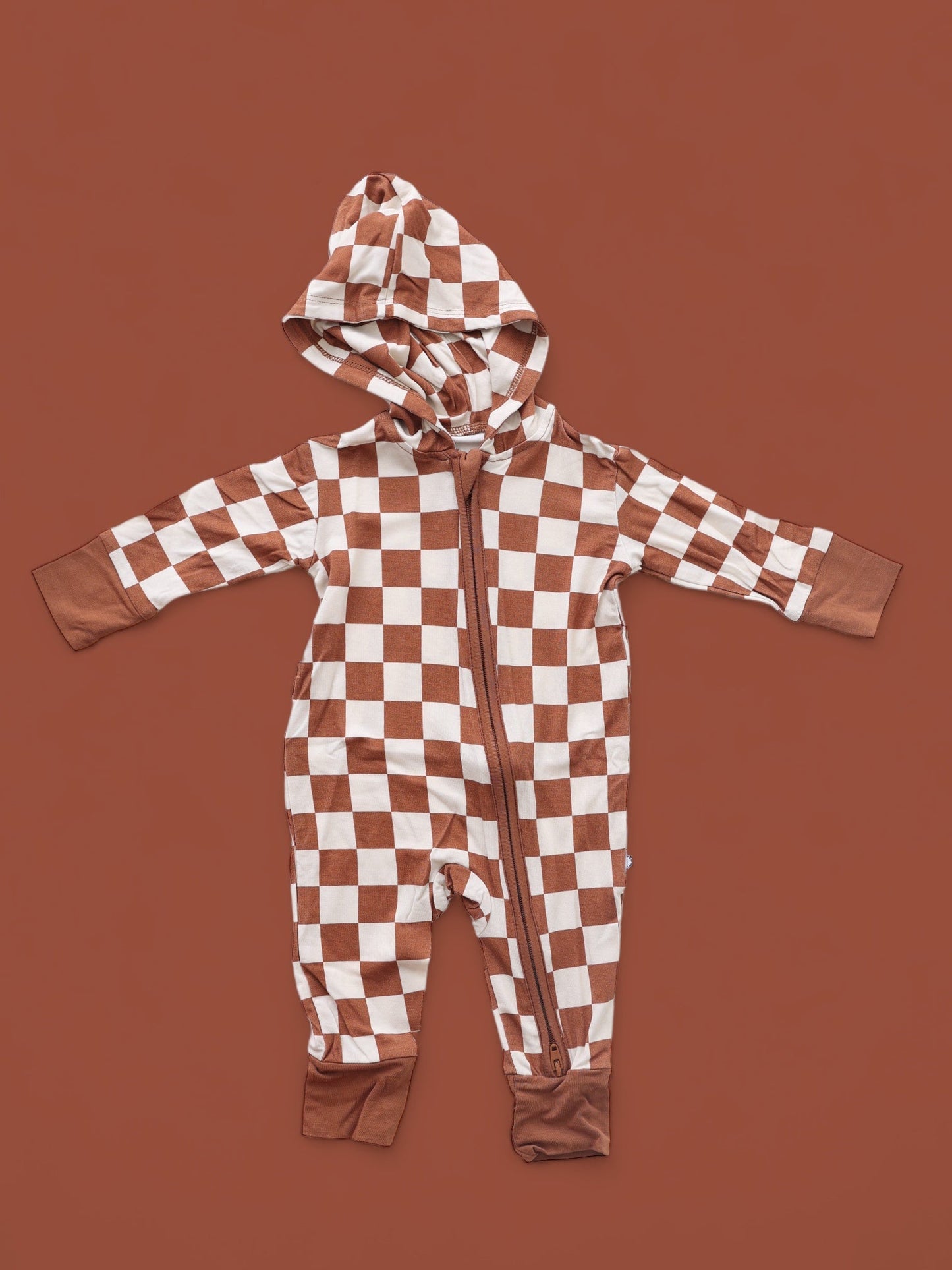 COPPER CHECKERS DREAM ROMPER HOODIE