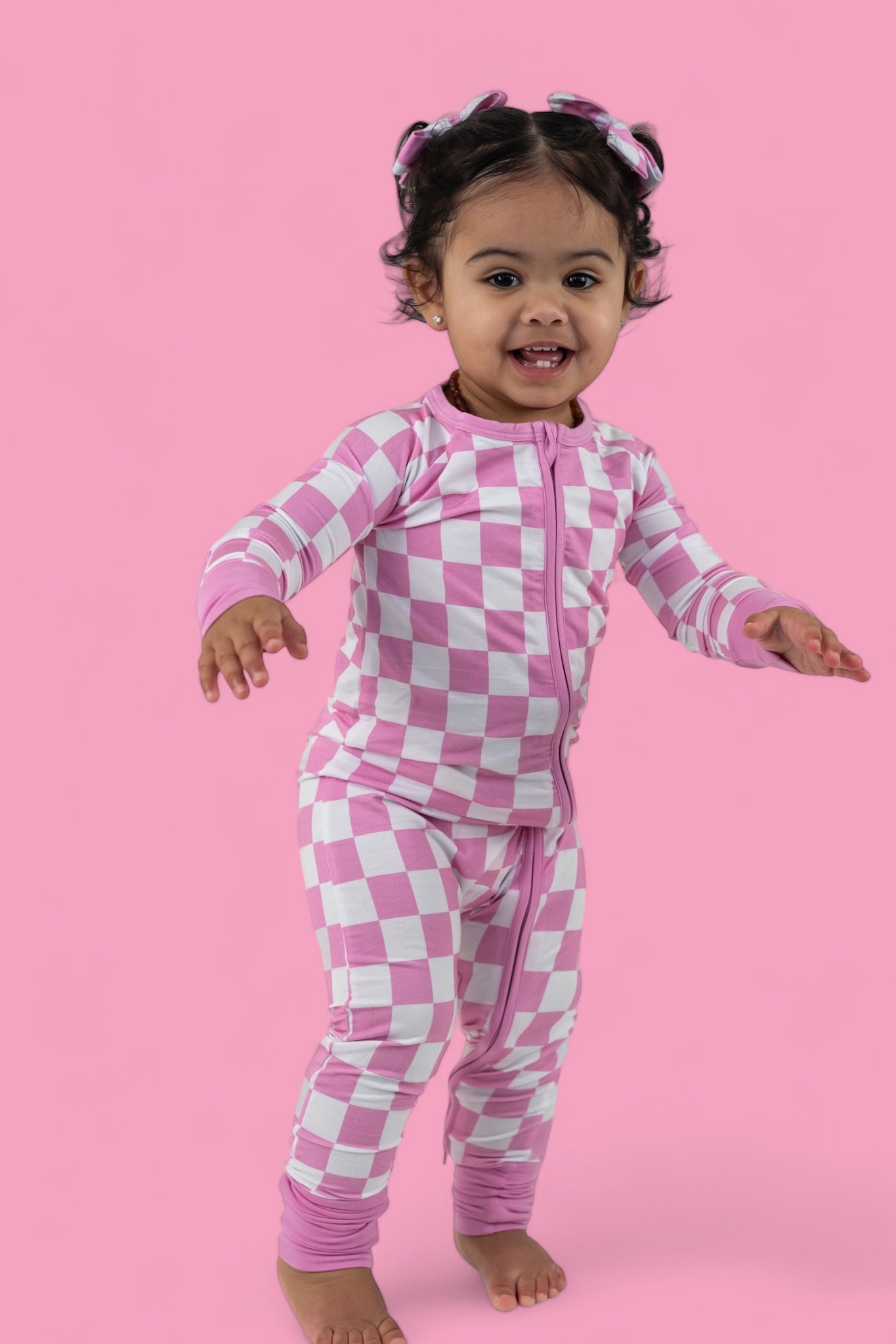 BUBBLEGUM CHECKERS DREAM ROMPER