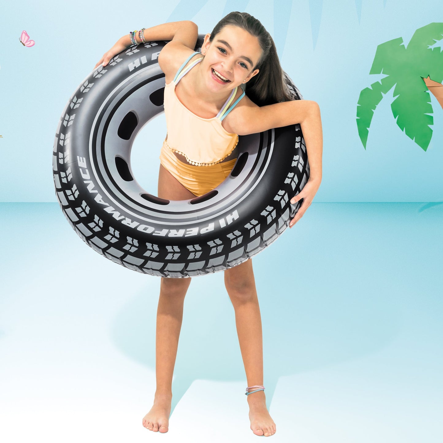 Intex 36 Inch Inflatable Giant Tire Swimming Pool Float Tube for Kids and Adults