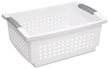 Sterilite Large Plastic Stacking Closet Organizer and Storage Basket (6 Pack)