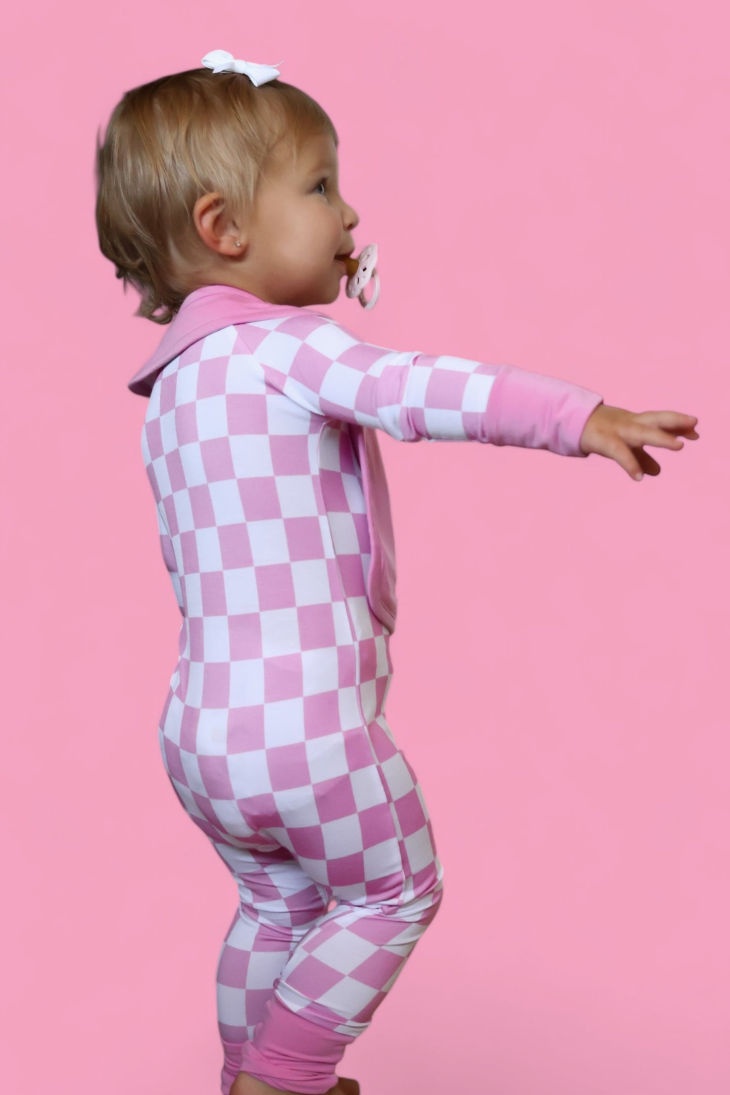 BUBBLEGUM CHECKERS DREAM ROMPER