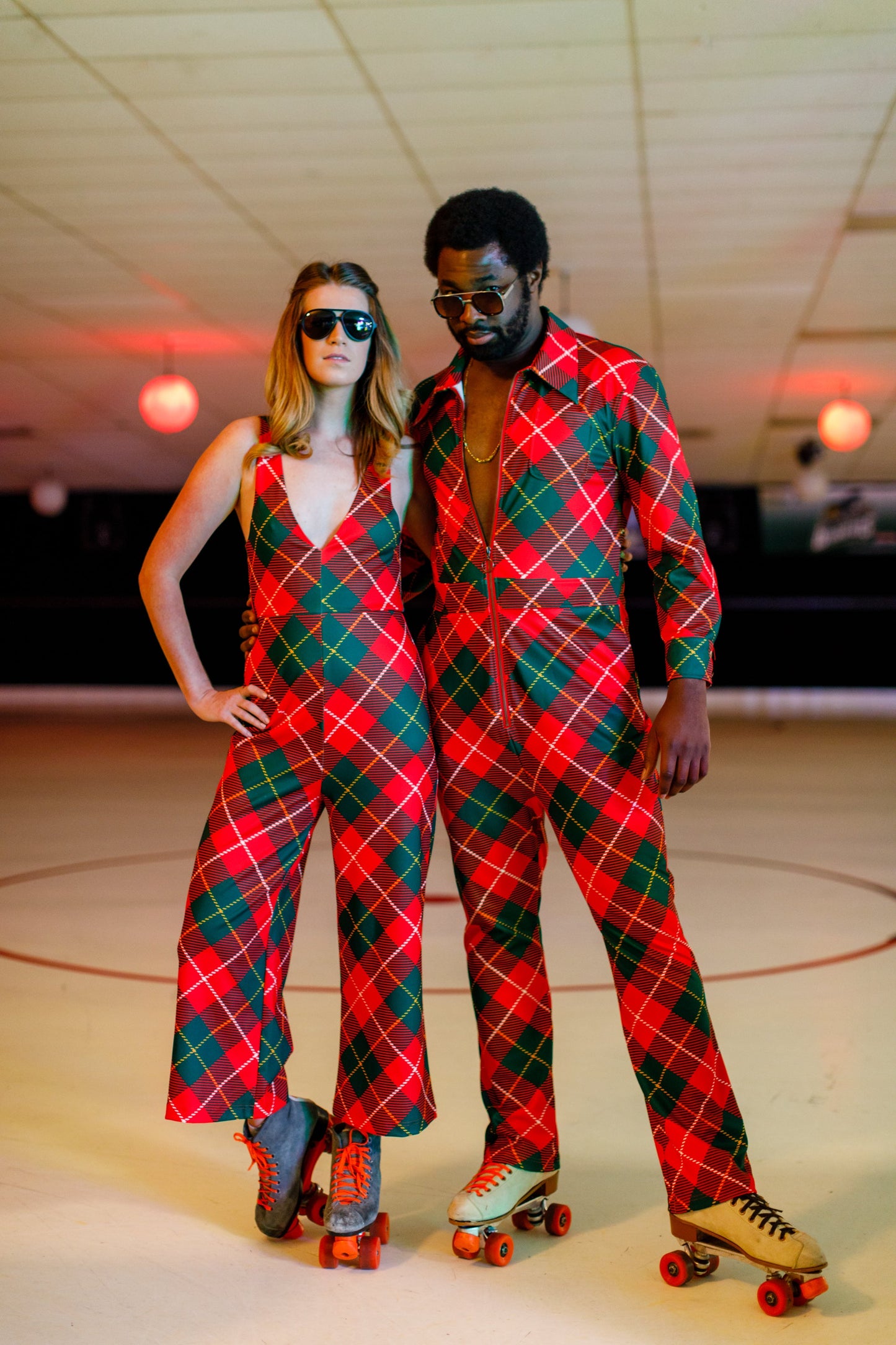 The Poinsettia Playgirl | Red Plaid Christmas Jumpsuit