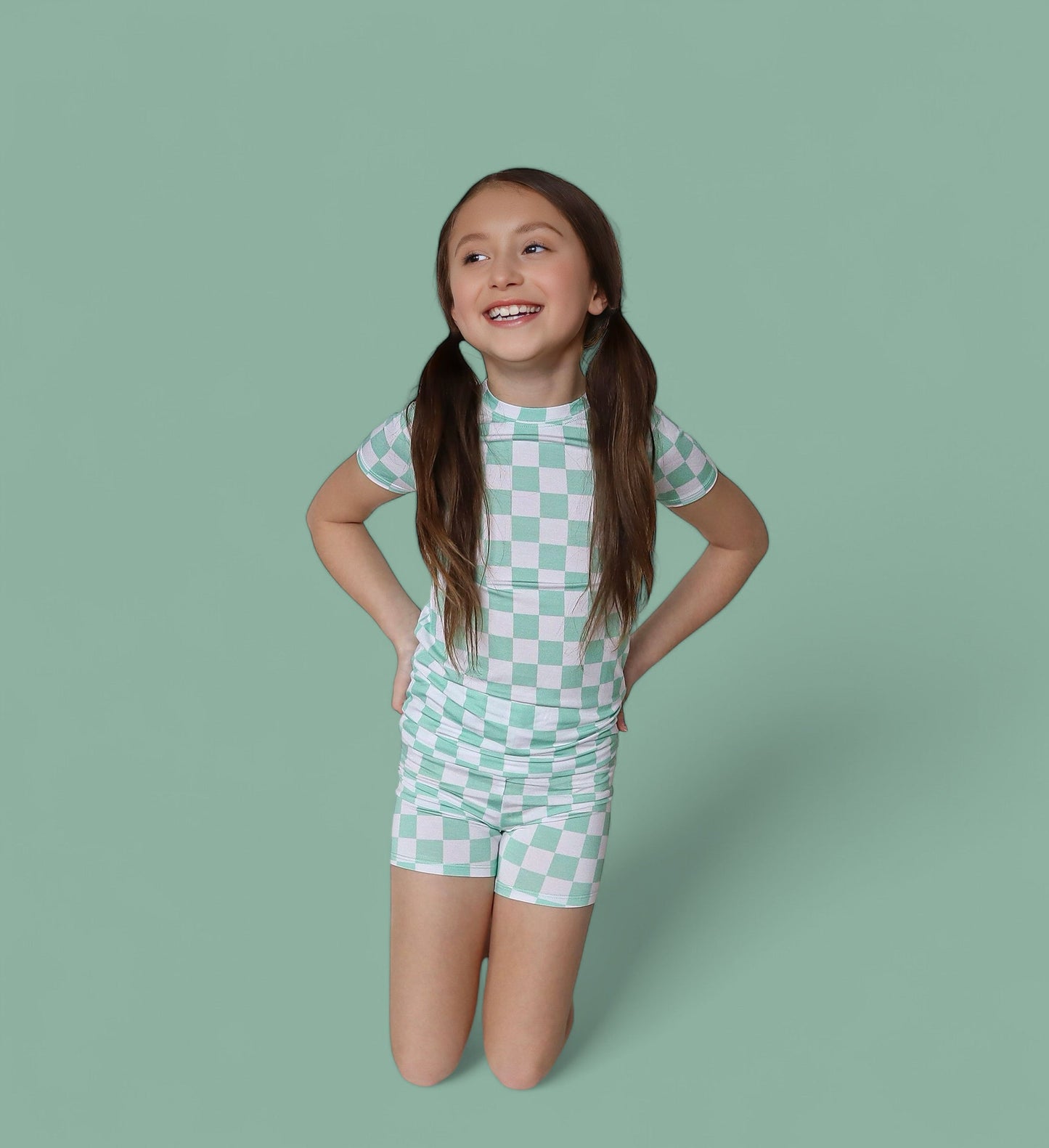 MINT CHECKERS DREAM SHORT SET