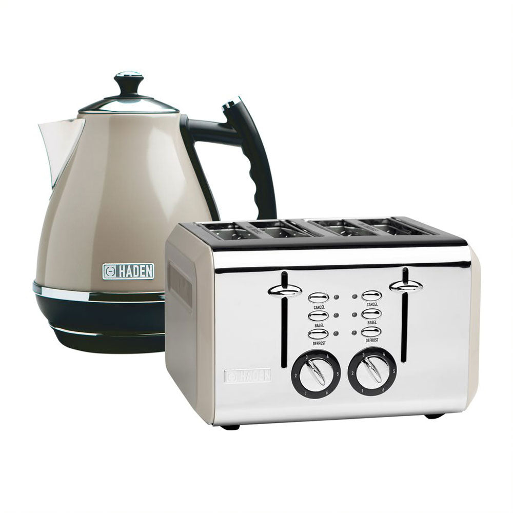 Haden Stainless Steel Retro Toaster & 1.7 Liter Stainless Steel Electric Kettle