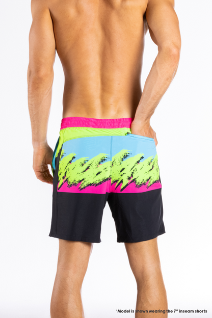 The Cherry Slushy | Neon Retro Ball Hammock® 5 Inch Athletic Shorts