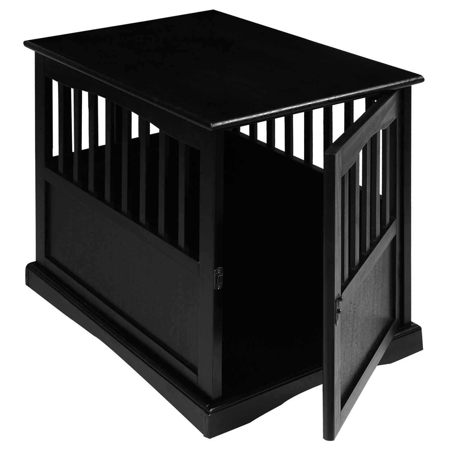 Casual Home Pet Crate End Table w/ Lockable Latch for Medium Sized Pets, Black